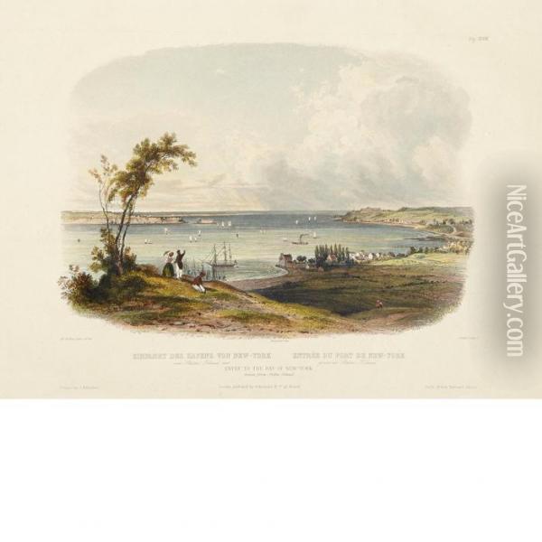 Entry To The Bay Of New York Taken From Staten Island Oil Painting - Karl Bodmer