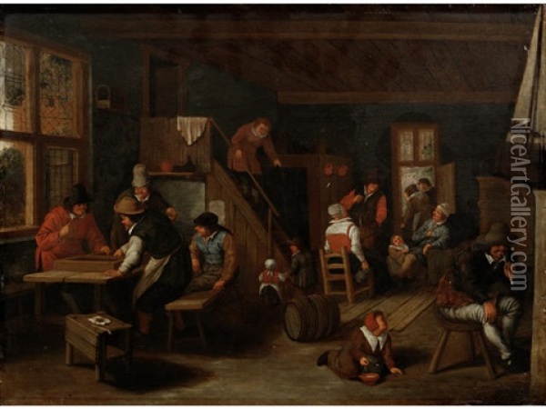 A Tavern Interior Oil Painting - Jan de Groot