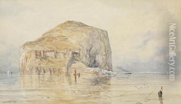 The Bass Rock Oil Painting - Samuel Bough