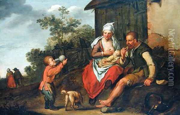 The Ironmonger and his family Oil Painting - Matthias Scheits