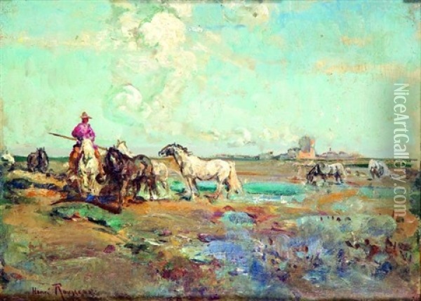 Paysage De Camargue Oil Painting - Henri Emilien Rousseau