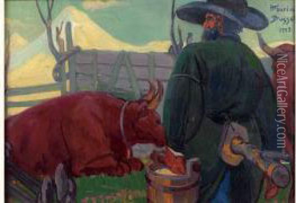 Le Vacher Oil Painting - G. Busset