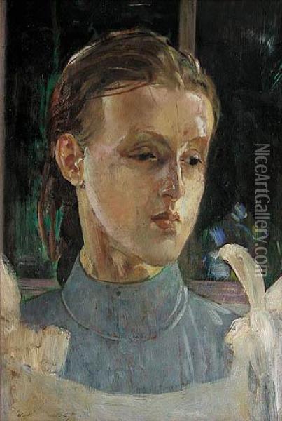 Portret Julii Malczewskiej Oil Painting - Jacek Malczewski