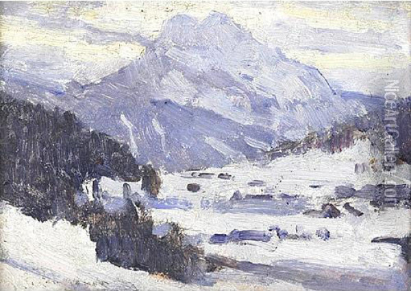Neve Tra I Monti Oil Painting - Giovanni Zangrando