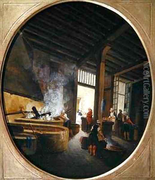 The Laundry Oil Painting - Pierre-Antoine Demachy