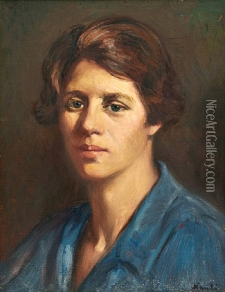 Portrait Of Anna Rothmann Oil Painting - Pieter Hugo Naude