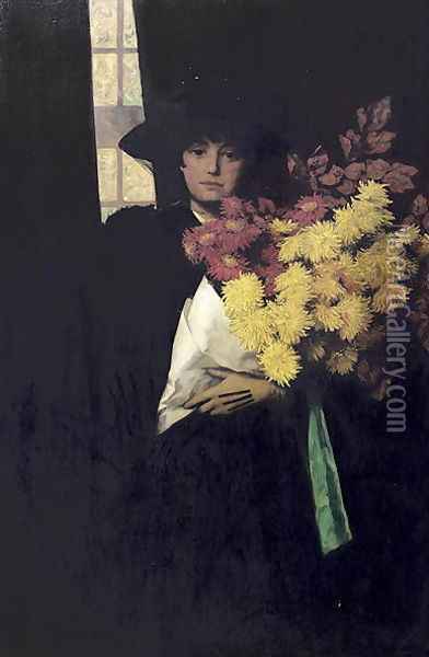 Chrysanthemums Oil Painting - Charles Henry Malcolm Kerr