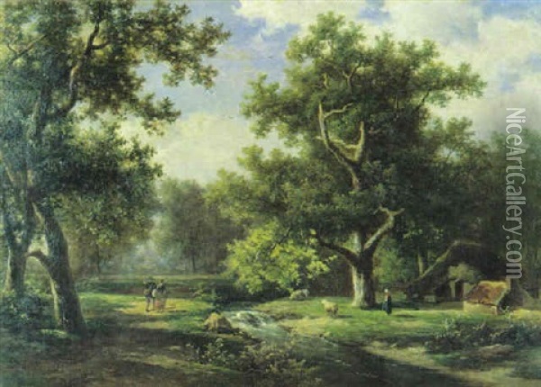 Ardens Landschap Oil Painting - Alexander Joseph Daiwaille