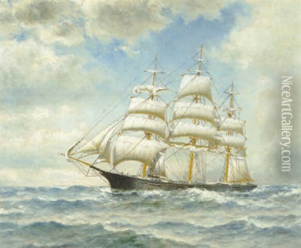 Clippership Running Oil Painting - William Alexander Coulter