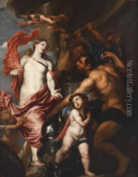 (da) Venere Chiede A Vulcano Le Armi Per Enea Oil Painting - Sir Anthony Van Dyck