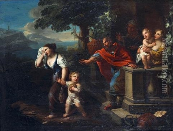 The Banishment Of Hagar And Ishmael Oil Painting - Guglielmo (Fiamingo) Borremans