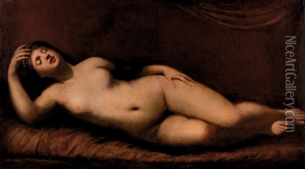 Femme Assoupie Oil Painting - Guido Cagnacci