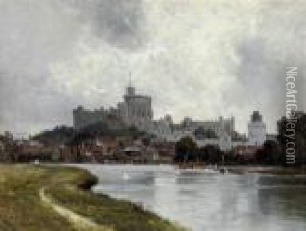 Windsor Castle Oil Painting - Alfred de Breanski
