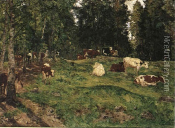 Kor I Hage Oil Painting - Olof Arborelius