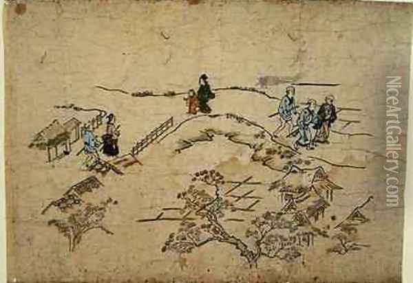 Yoshiwara no Tei 1680 Oil Painting - Hishikawa Moronobu