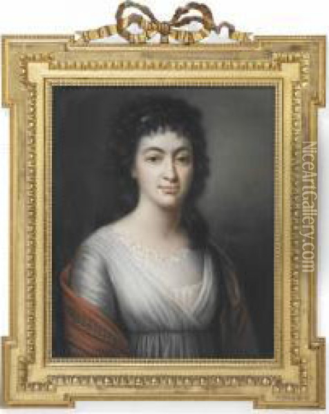 Portrait Of A Lady Oil Painting - J.D. Stevens