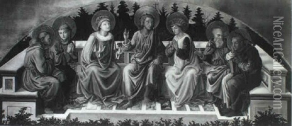 Saint John The Baptist With Six Other Saints Oil Painting - Filippo Lippi