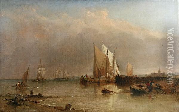 Coastal Scene Oil Painting - William Clarkson Stanfield