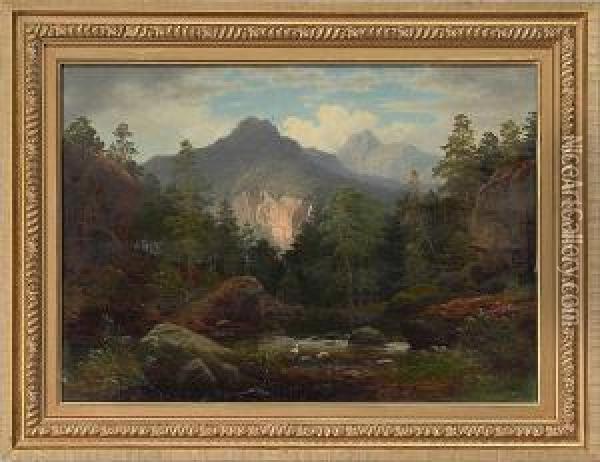 Carpathian Mountains Oil Painting - Georg-Eduard Otto Saal