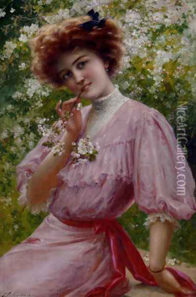 Pretty In Pink Oil Painting - Emile Vernon