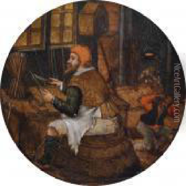 The Arrow Maker Oil Painting - Pieter The Younger Brueghel