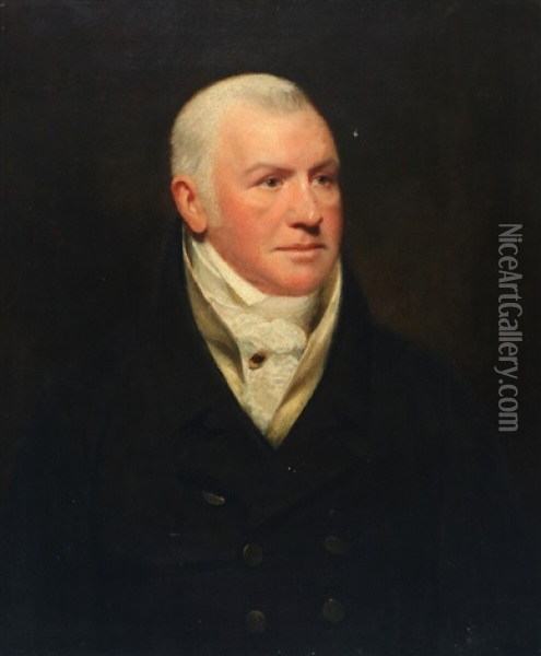 A Portrait Of Presumably Captain Mears Oil Painting - Sir William Beechey