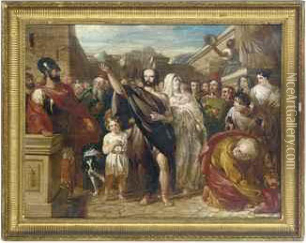 The Banishment Of Aristides From Athens Oil Painting - Benjamin Robert Haydon