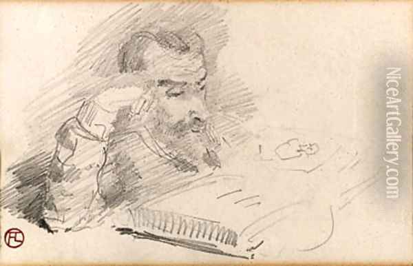 Homme lisant Oil Painting - Henri De Toulouse-Lautrec