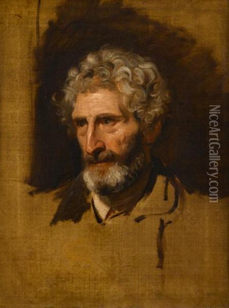Study Of A Head Oil Painting - Sir Nathaniel Dance-Holland