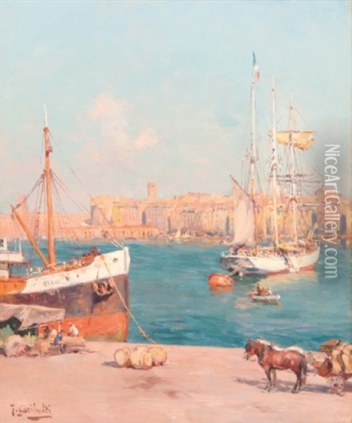 Bateaux Dans Le Port De Marseille Oil Painting - Joseph Garibaldi
