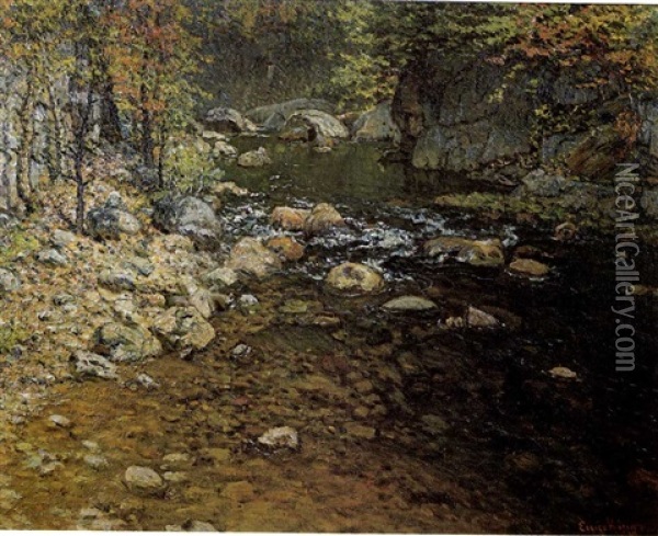 Trout Brook, Maine Oil Painting - John Joseph Enneking