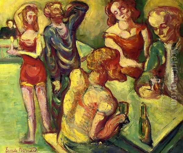 At the Cabaret Oil Painting - Emile Bernard