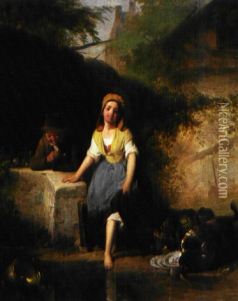 De Koperen Ketel Oil Painting - August Wilde