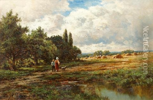 Near Milford Heath, Surrey (+ Another; Pair) Oil Painting - Henry H. Parker