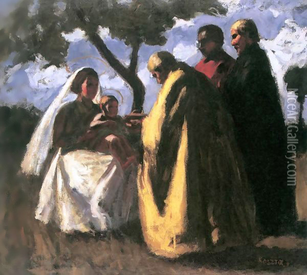 The Three Magi 1906 07 Oil Painting - Jeno Remsey