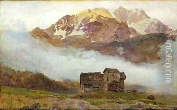 Kanton Bern A Swiss Landscape Oil Painting - Janus la Cour