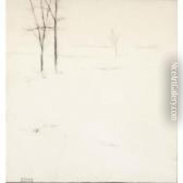 Paysage De Neige Oil Painting - Fernand Khnopff