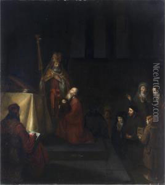 The Presentation In The Temple (luke 2: 22-39) Oil Painting - Abraham van Dijck