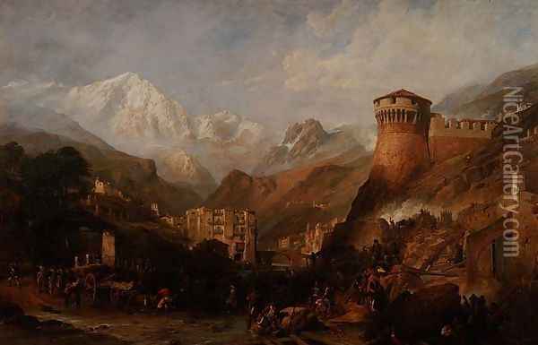 Battle of Rovereto, 4th September 1796, 1851 Oil Painting - William Clarkson Stanfield