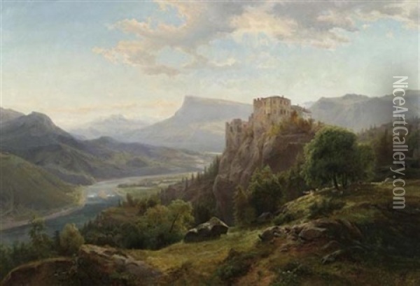 Gebirgslandschaft Oil Painting - Johann Hermann Carmiencke