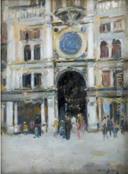 Clock Tower, Piazza Di San Marco, Venice Oil Painting - Maurice Bompard