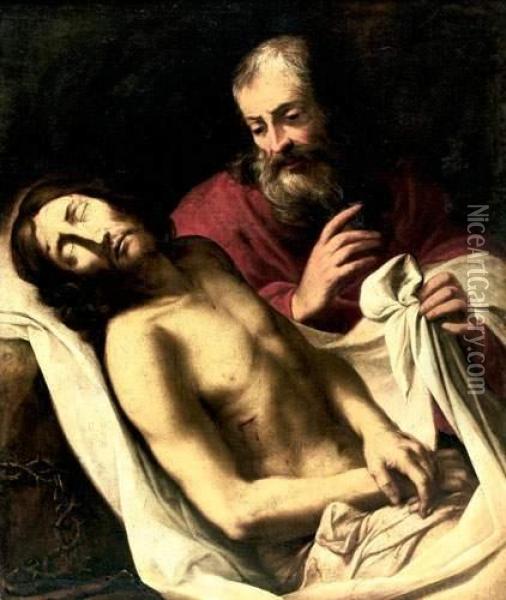 Le Christ Et Joseph D'arimathie Oil Painting - Jean Daret