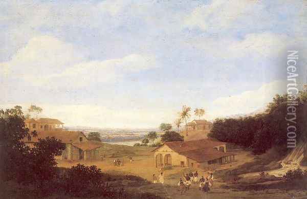 Sugar Plantation, Brazil 1659 Oil Painting - Frans Jansz. Post