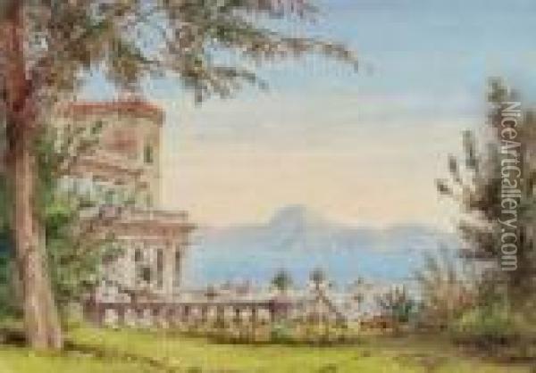 Palast An Der Bucht Von Palermo Oil Painting - Giuseppe Carelli