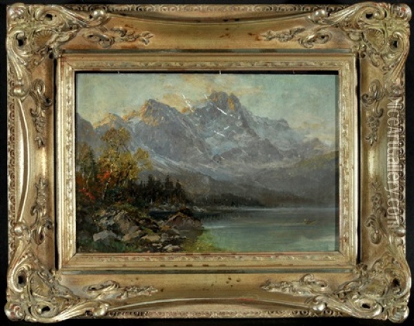 Zugspitze Mit Eibsee Oil Painting - Edward Theodore Compton
