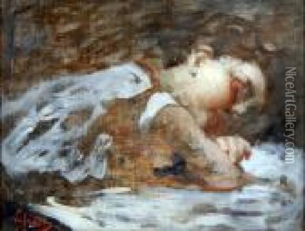Bimba Che Dorme Oil Painting - Vincenzo Irolli