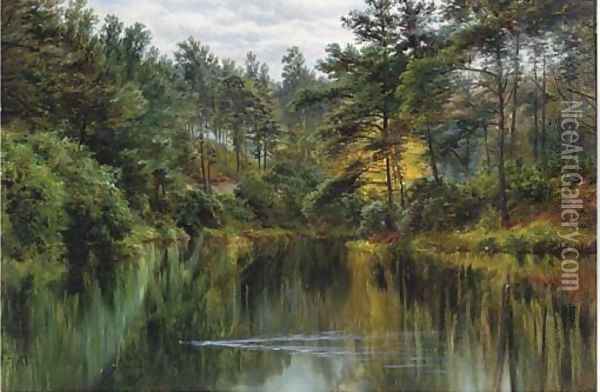 A tranquil stretch of the river Oil Painting - Sir John Gilbert