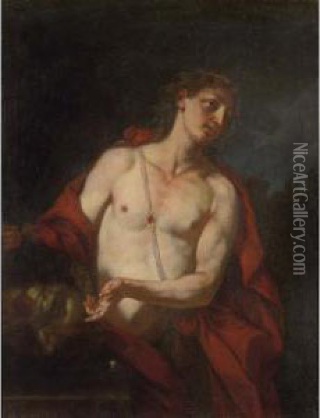 David With The Head Of Holofernes Oil Painting - Johann Karl Loth