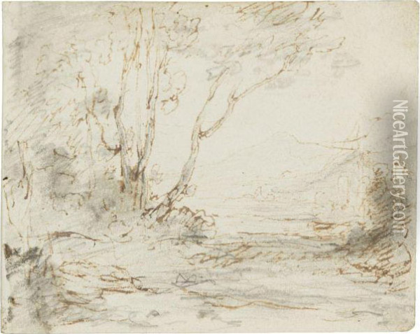 Landscape Sketch Oil Painting - Jean-Baptiste-Camille Corot