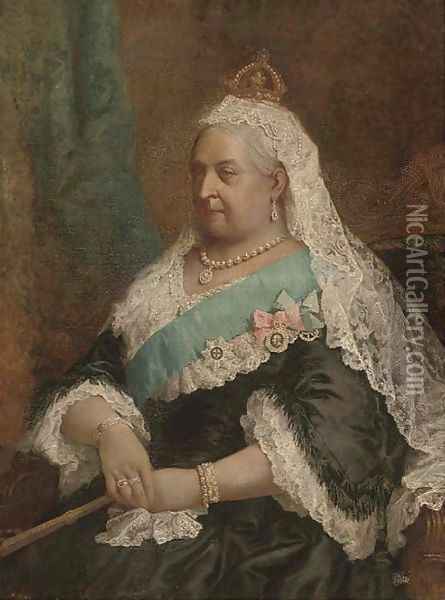 Portrait of Queen Victoria (1819-1901) Oil Painting - English School
